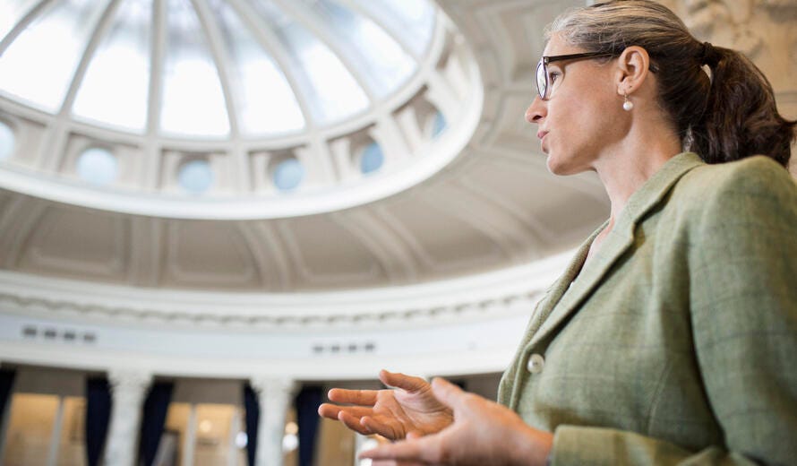 woman in capital building